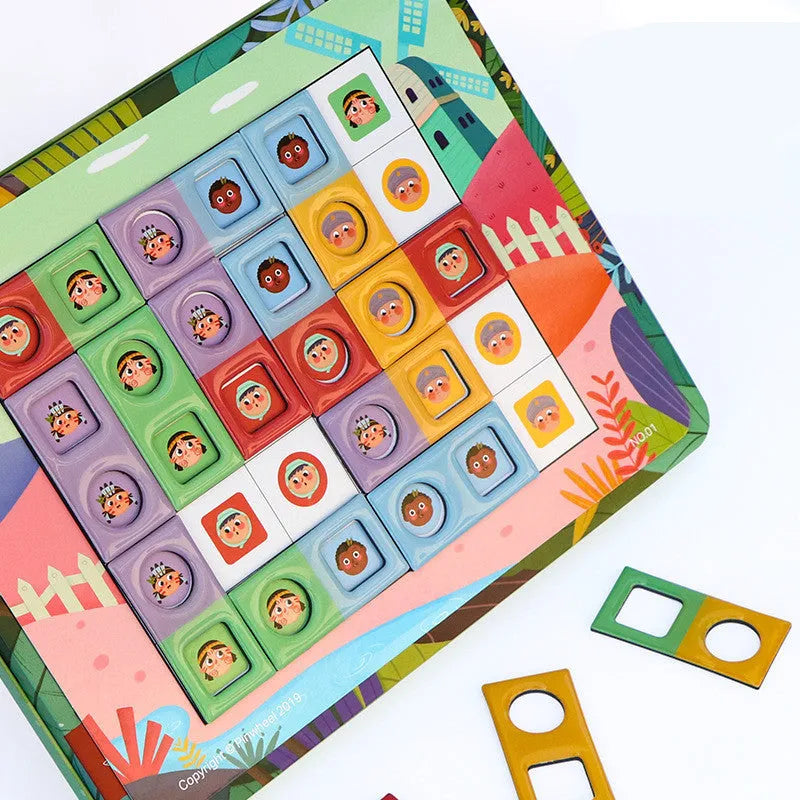 Magnetic glue butt bump reasoning logic table game children's toy silicone colour box ages 7-14