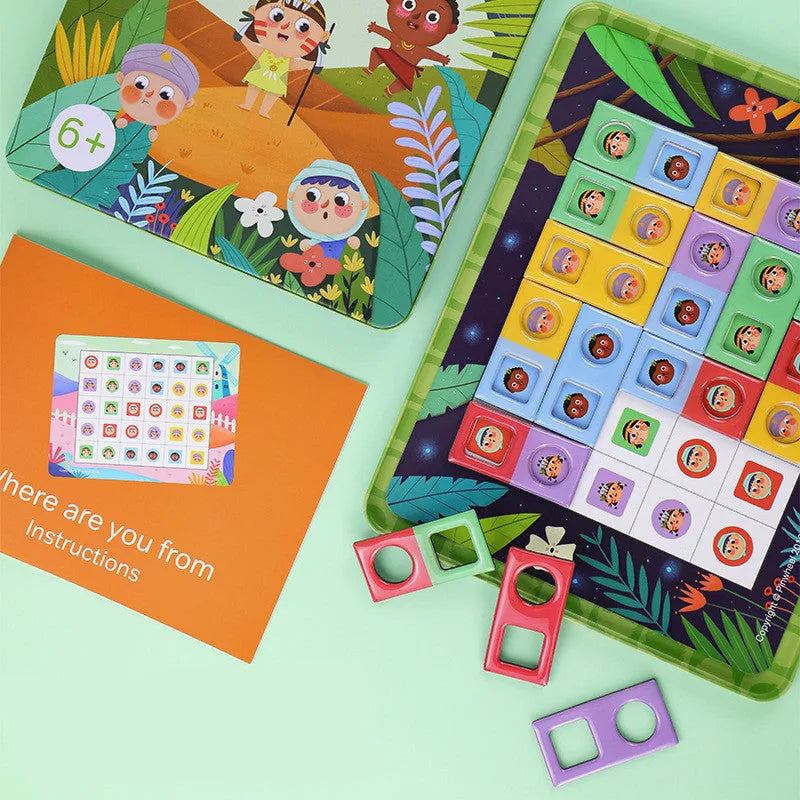 Magnetic glue butt bump reasoning logic table game children's toy silicone colour box ages 7-14