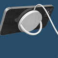 Black and white magnetic bracket wireless charger with TYPE-C port and 15W maximum output