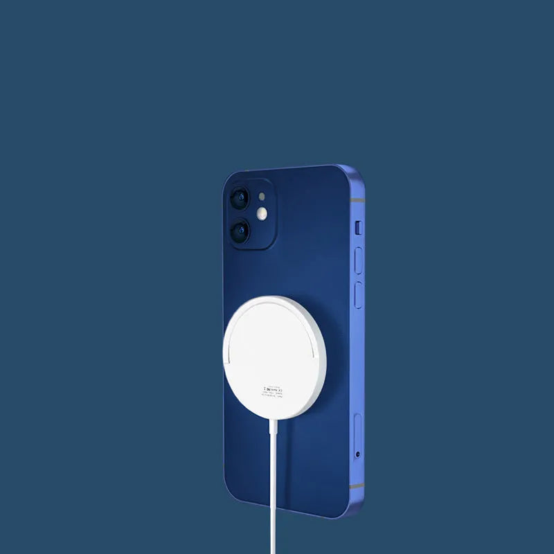 Black and white magnetic bracket wireless charger with TYPE-C port and 15W maximum output