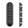Black soft plastic desktop charging cable organiser with magnetic data cable management system
