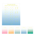 Ten sheets of morandi gradient bookmark stickers with symphony pattern, each measuring 88 by 110 millimetres