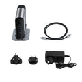 Deep space grey 16-in-1 Type-C docking station with multiple ports and external power supply unit.