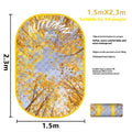 Waterproof ultrasonic thickening picnic mat in Four Seasons colours showing textured brushed fabric surface