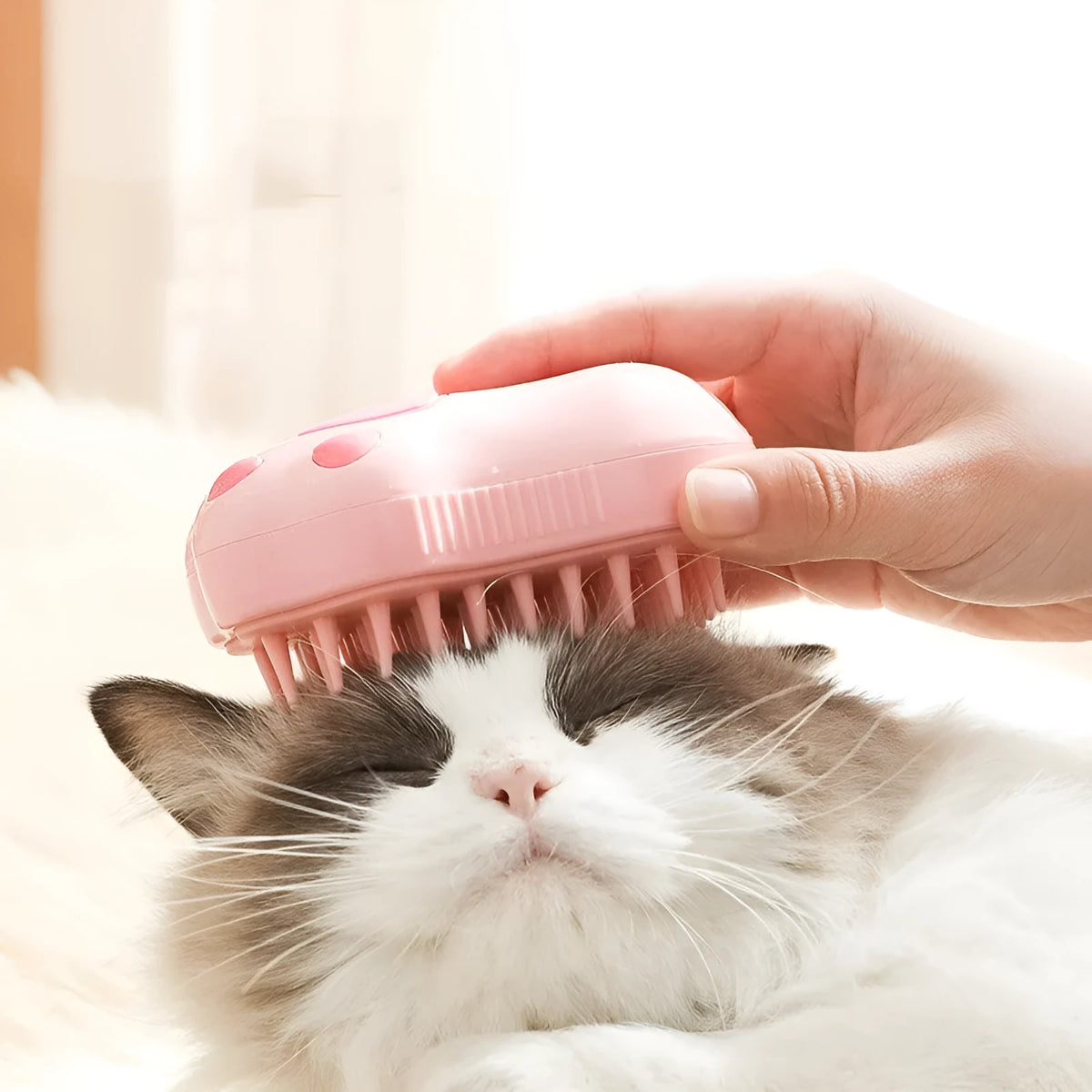 Cat paw style ABS pet massage brush, 10x7cm, USB powered hair removal comb for cats and dogs