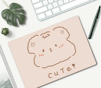 Cartoon design mouse pad measuring 260mm by 210mm with rubber base