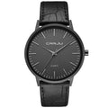 Casual quartz watch with alloy case, plexiglass mirror, and choice of mesh, leather or steel strap.