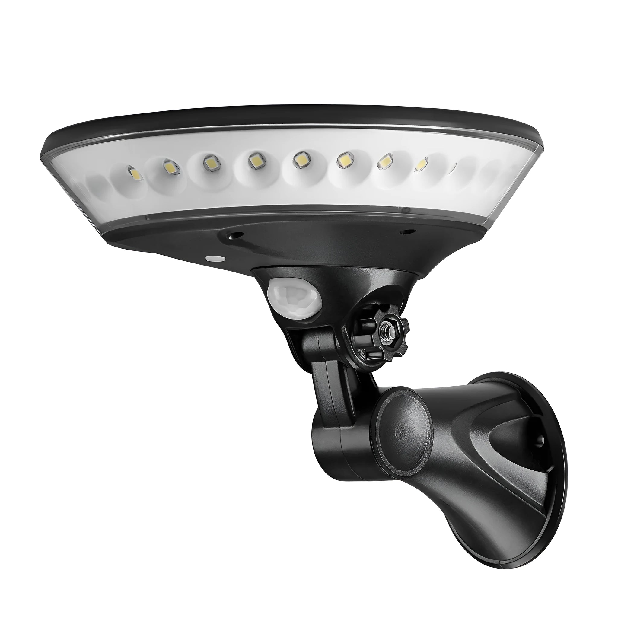 360-degree solar-powered outdoor light with motion sensor and IP65 waterproof construction for gardens and pathways