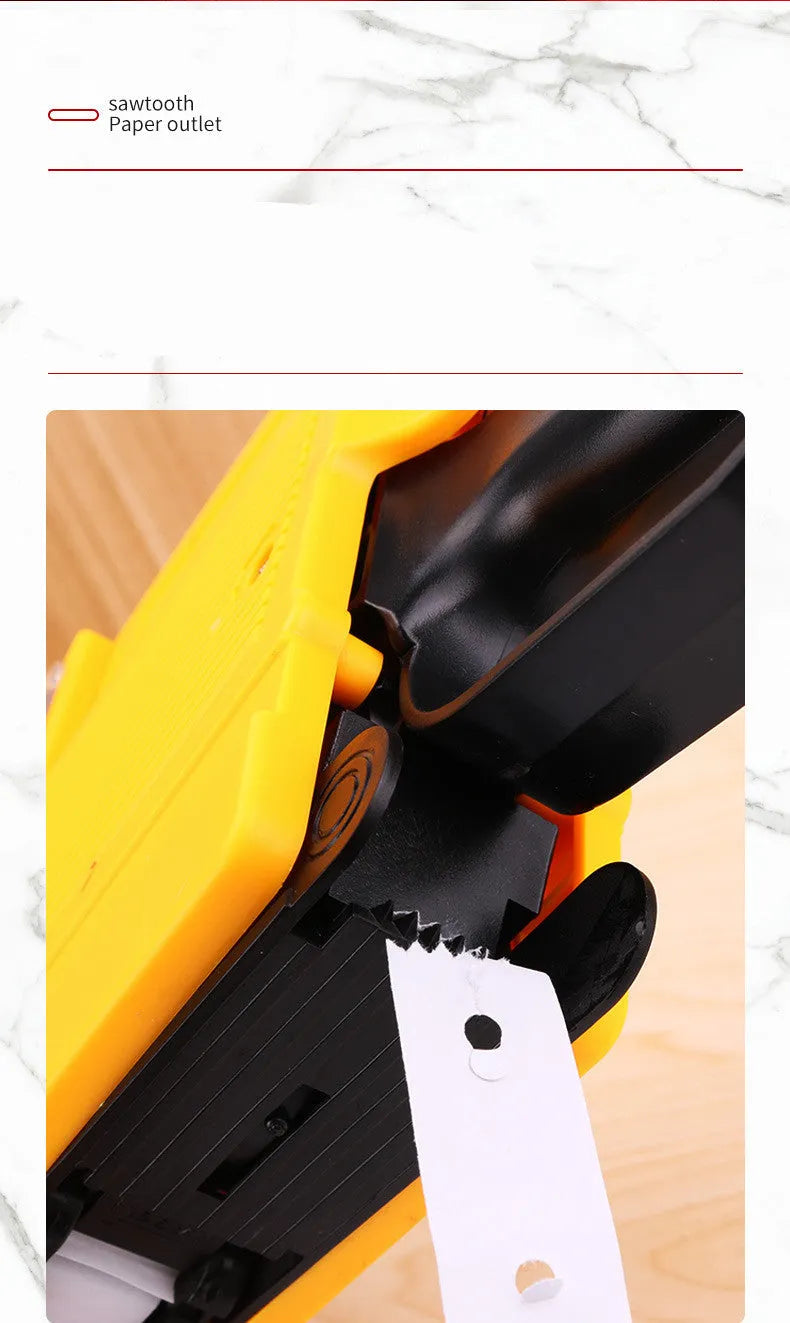 Manual price coding label printer in blue, red, or yellow with ink roller and paper