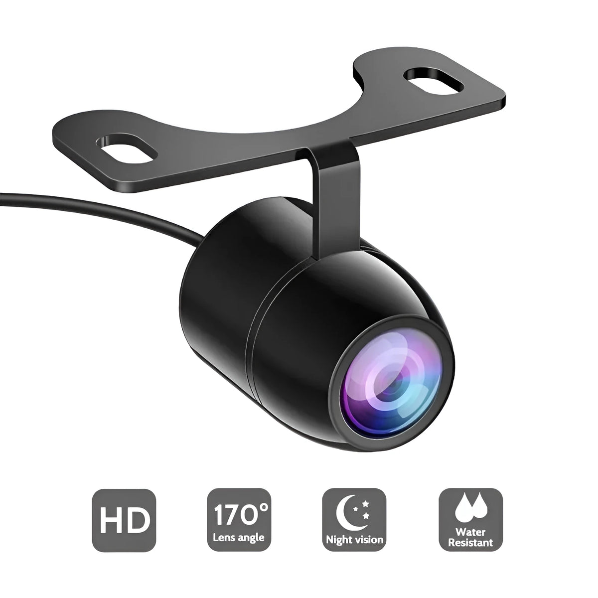 Car rear view reversing camera with night vision, 928x520 resolution, adjustable angle, plastic shell, universal fit