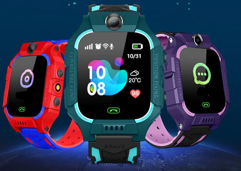 Z6 Q19 children's smart watch with GPS positioning in green, purple, or red colours