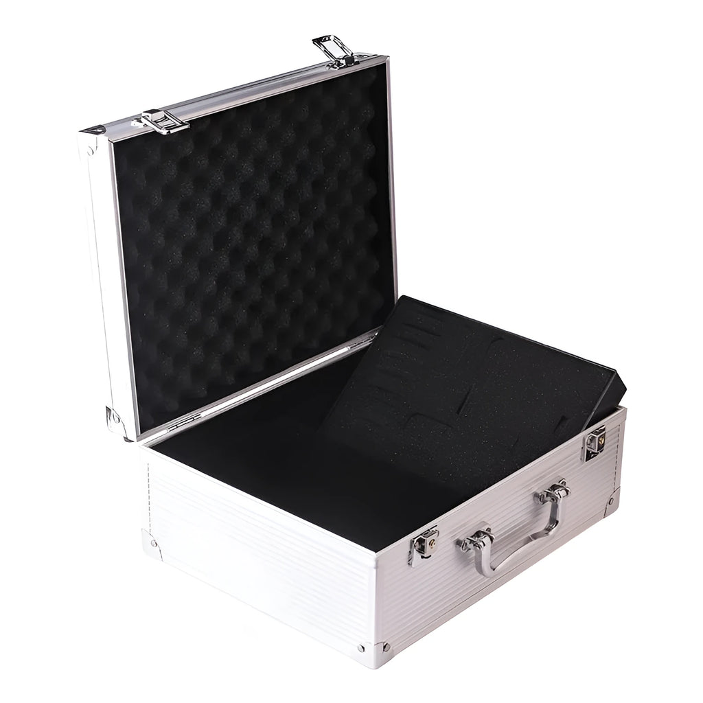 Aluminium alloy tattoo equipment storage box in black or silver for professional tool organisation
