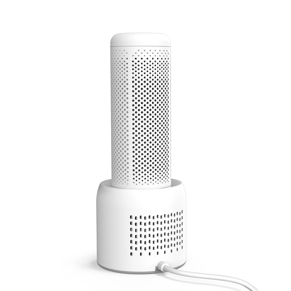 Small white indoor household dehumidifier with 1 litre water tank for spaces under 10 square metres