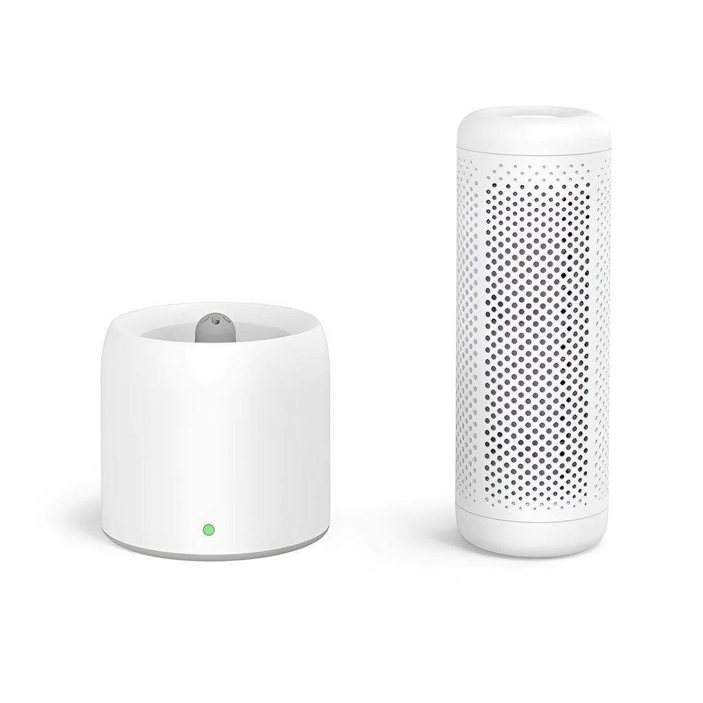 Small white indoor household dehumidifier with 1 litre water tank for spaces under 10 square metres