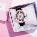 Women's round dial wristwatch with mineral glass and 30M waterproof rating in multiple colour options.