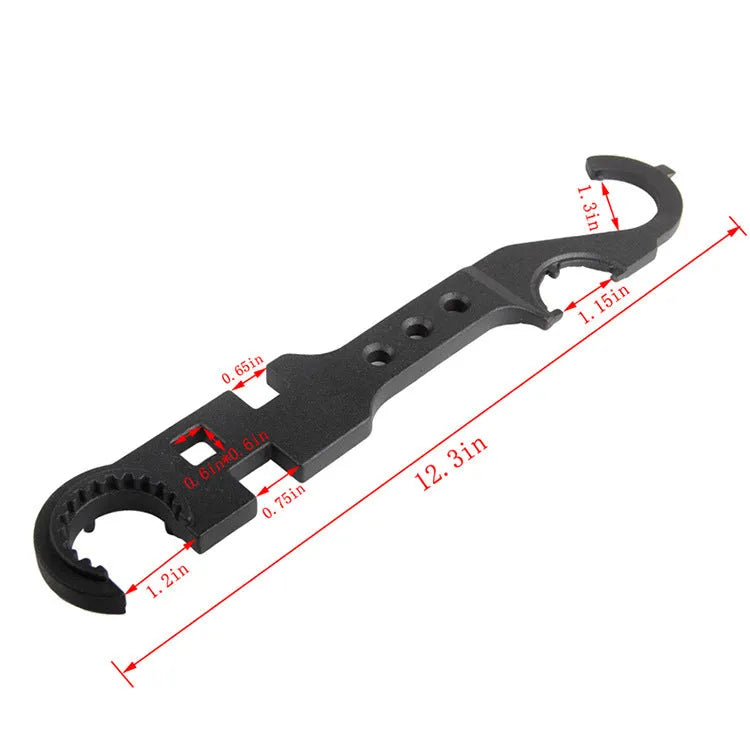 Black combination wrench for AR15 and M4 rifles made from 40Cr steel