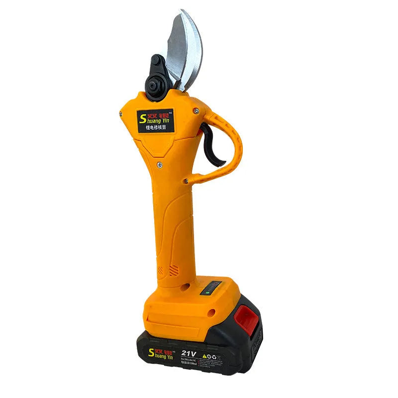Double Silver SY350 handheld electric branch shears with 35mm cutting ability and two lithium batteries