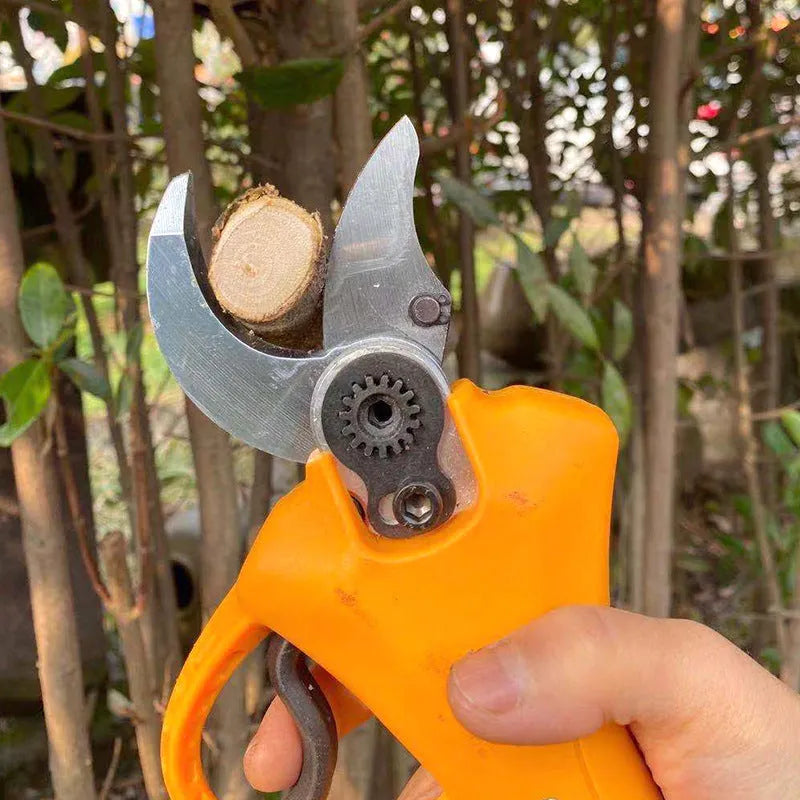 Double Silver SY350 handheld electric branch shears with 35mm cutting ability and two lithium batteries