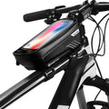 Hard shell bicycle bag 1L PU leather in red or black for mountain bike front beam, top tube, or saddle