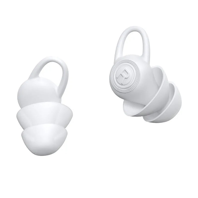 White silicone ear plugs for noise reduction with individual packaging