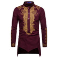 Men's Muslim robe short sleeve stand-up collar plain bronzing casual fit in Black, Red Wine, White