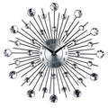 33cm diameter silver round wall clock with pointer display on aluminium dial for living room or bedroom