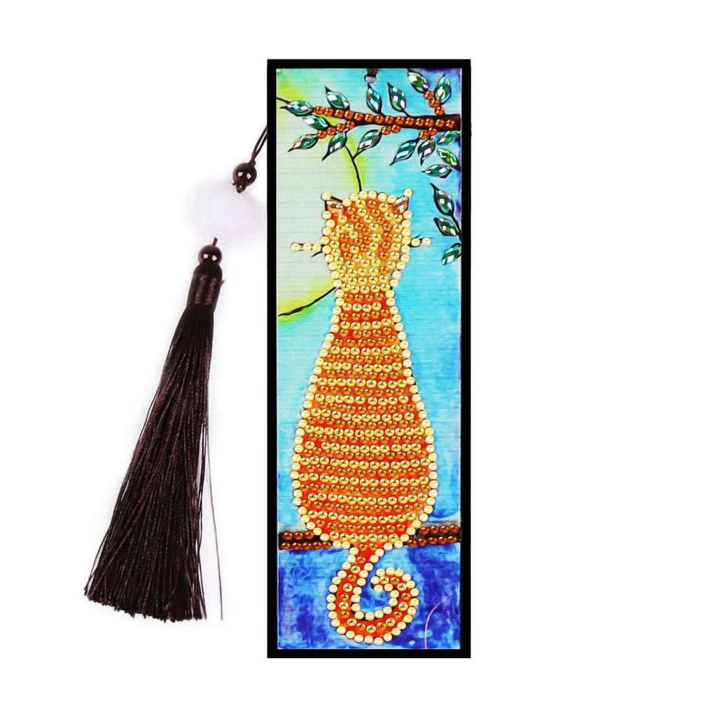 DIY diamond painting bookmark kit with floral mandala design and 5D sparkling diamonds