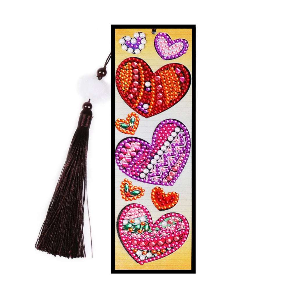 DIY diamond painting bookmark kit with floral mandala design and 5D sparkling diamonds