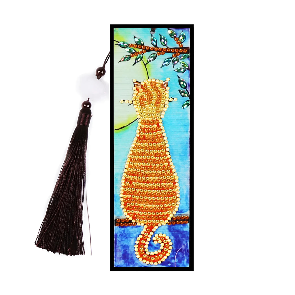 DIY diamond painting bookmark kit with floral mandala design and 5D sparkling diamonds