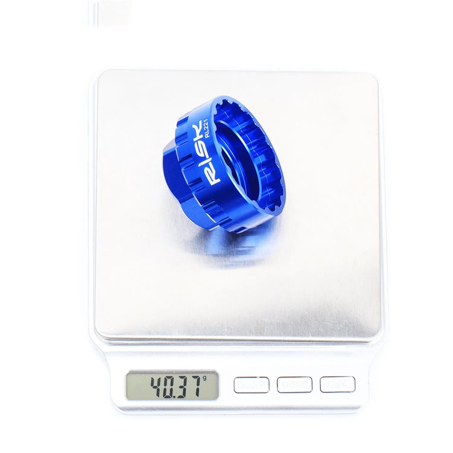 Blue aluminium alloy wrench tool for Shimano 12-speed direct mount disc brake removal