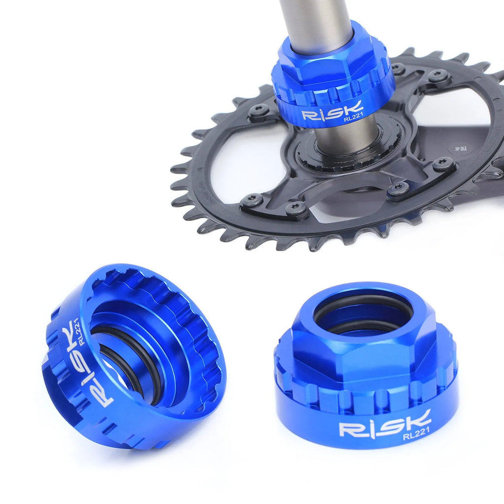 Blue aluminium alloy wrench tool for Shimano 12-speed direct mount disc brake removal
