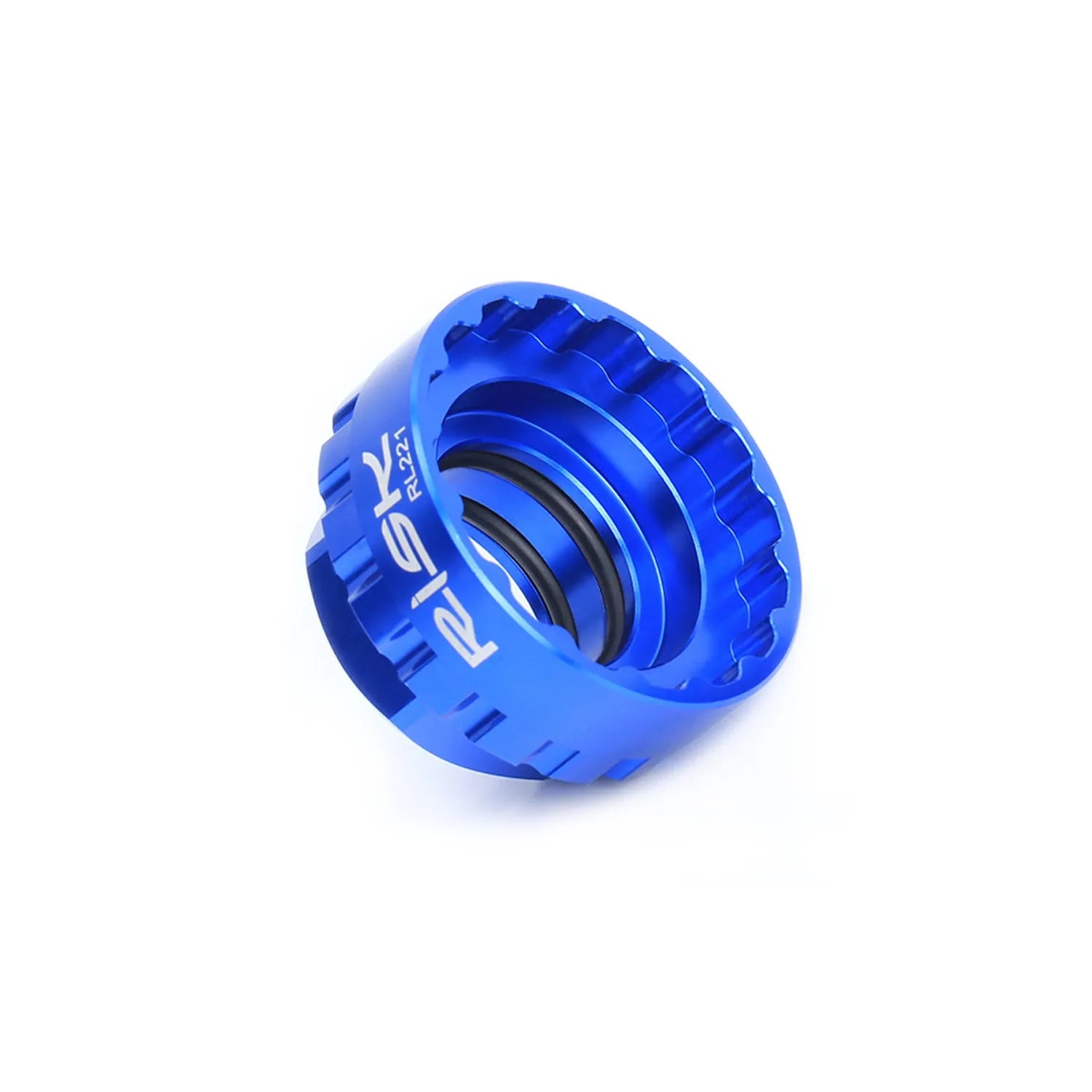 Blue aluminium alloy wrench tool for Shimano 12-speed direct mount disc brake removal