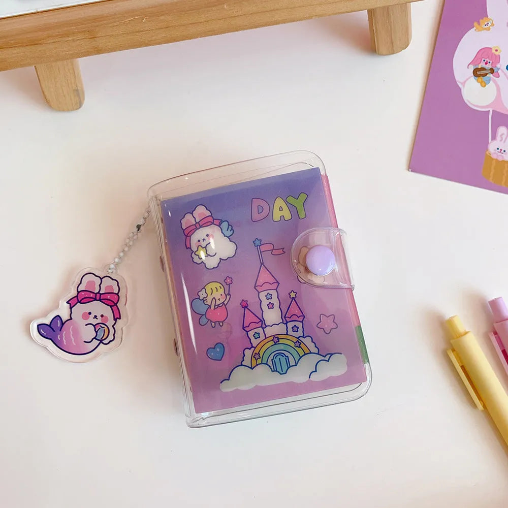 Japanese hand ledger loose-leaf organiser with cute heart, bear, bunny, and castle cover style options.