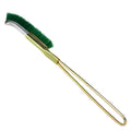 Green elbow rust removal brush with nylon wire head and metal handle for kitchen appliance cleaning