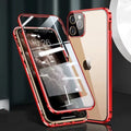 Aluminium metal frame iPhone bumper case with tempered glass front and back panels