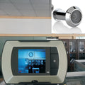 Digital door peephole kit with LCD indoor monitor and outdoor camera for DIY installation.