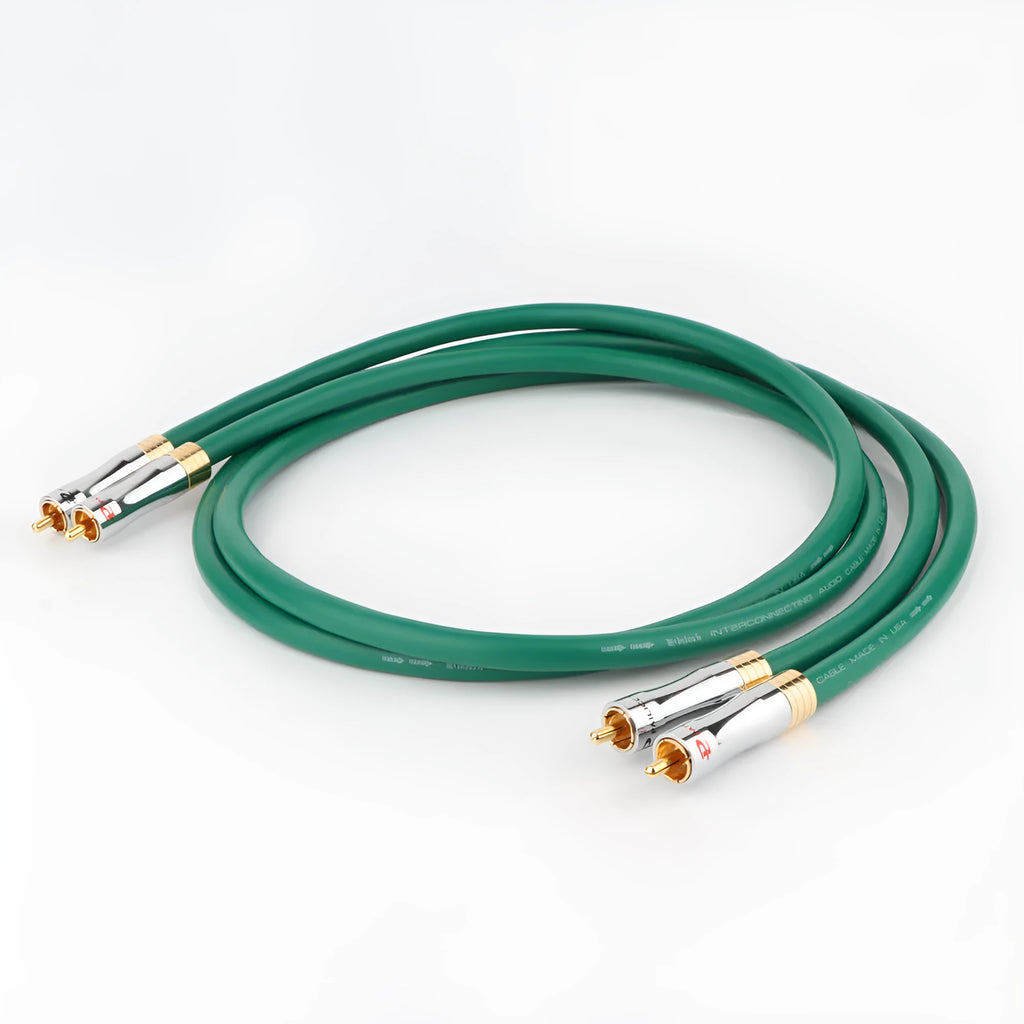 4-core copper silver-plated audio signal cable with RCA plugs for amplifier connections