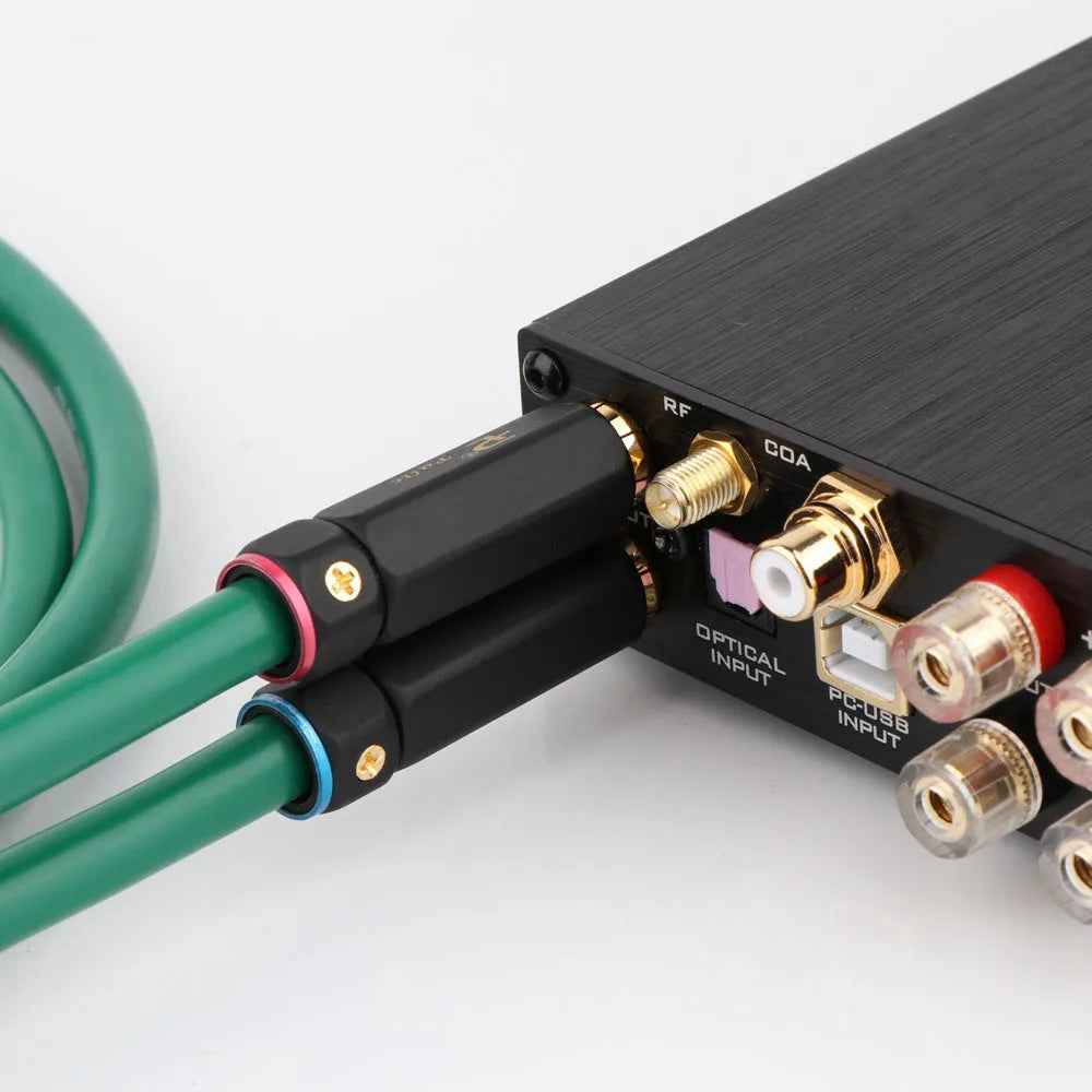 4-core copper silver-plated audio signal cable with RCA plugs for amplifier connections