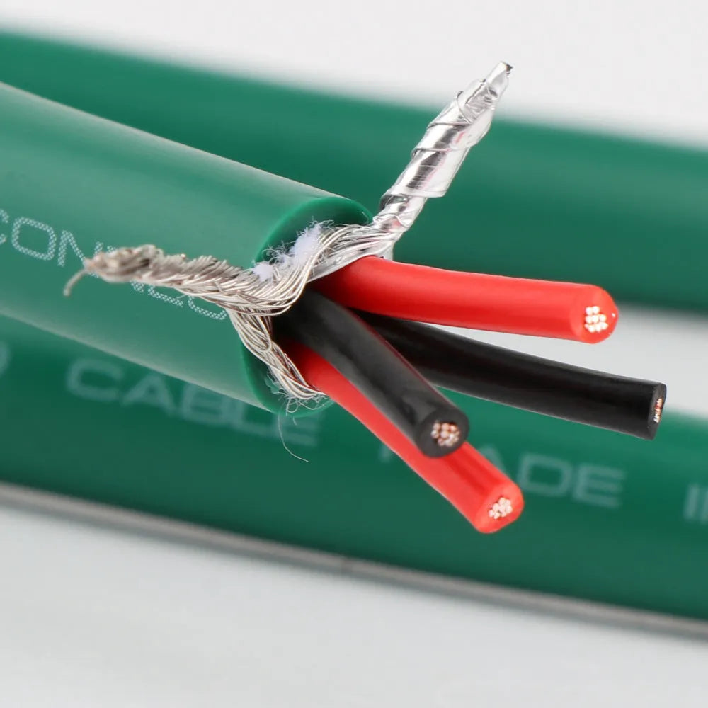 4-core copper silver-plated audio signal cable with RCA plugs for amplifier connections