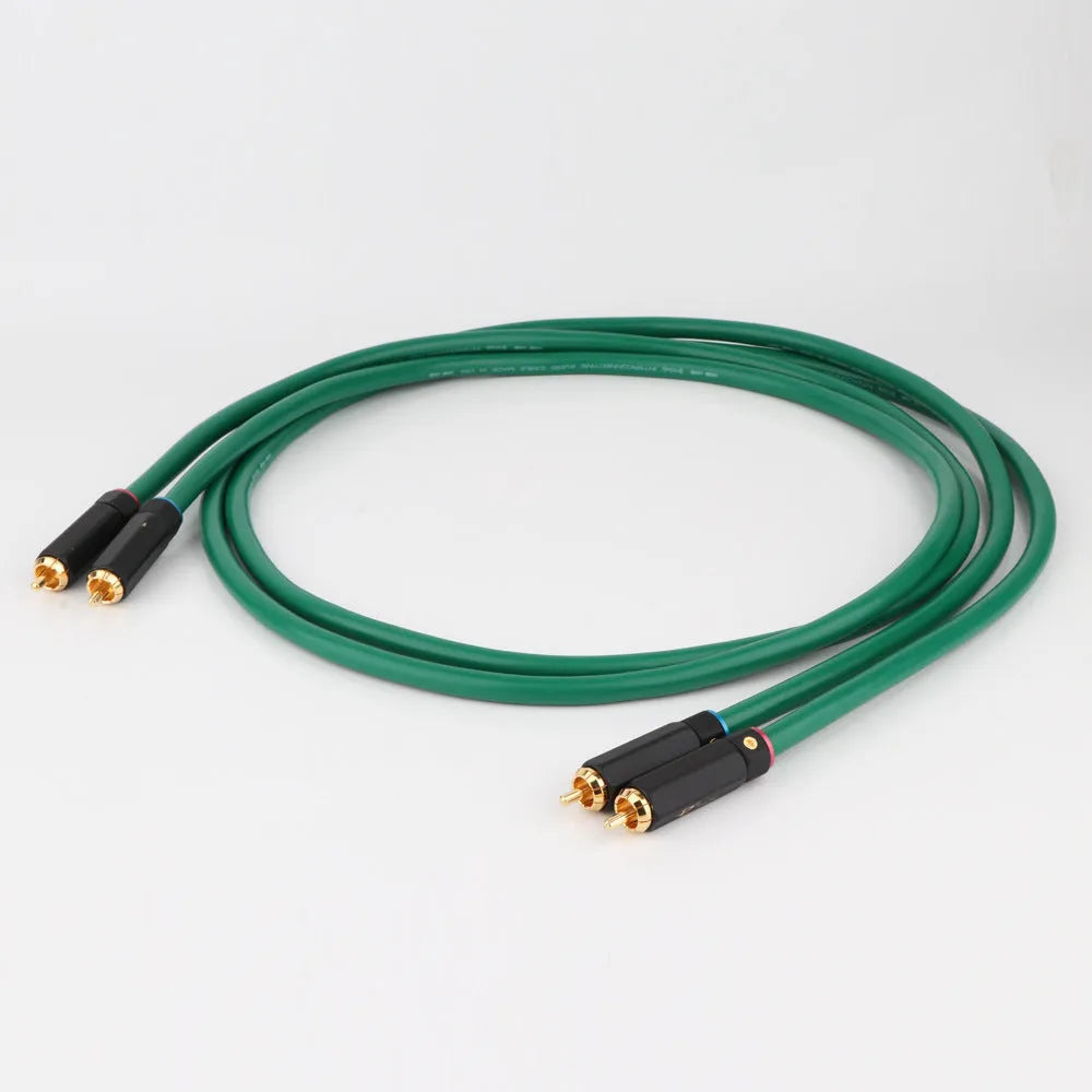 4-core copper silver-plated audio signal cable with RCA plugs for amplifier connections
