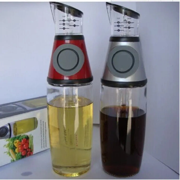 500ml high white glass oil bottle, 8 x 8 x 28.5 cm, for kitchen oil and soy sauce storage