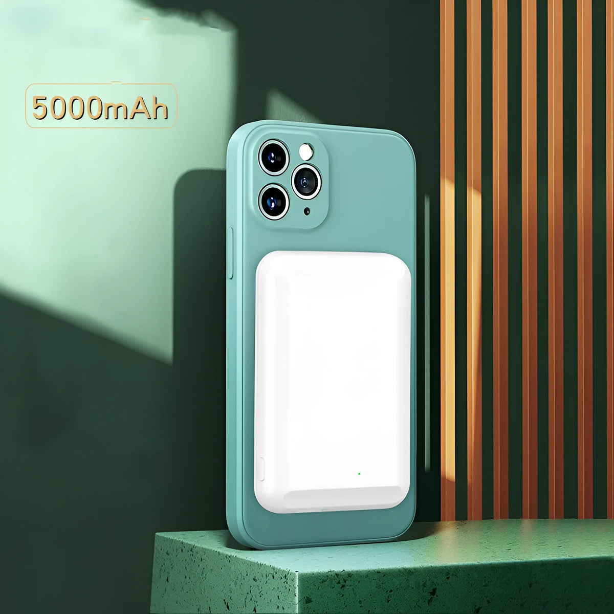 Fast magnetizing wireless power bank 5000mAh in plastic shell with polymer lithium ion cell