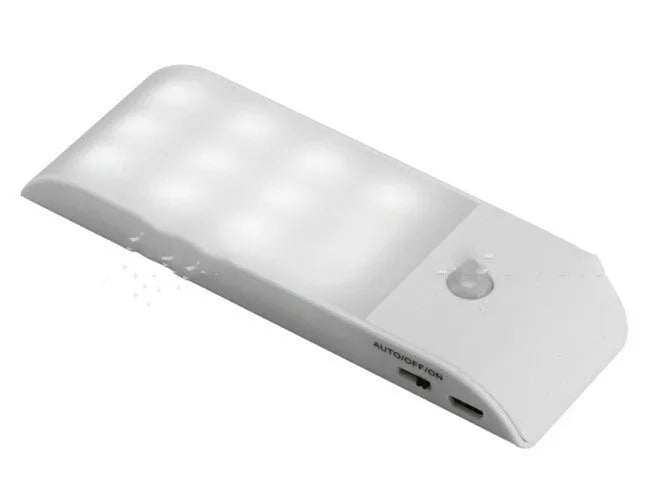 Rechargeable infrared sensor night light with 12 LEDs and PVC shade