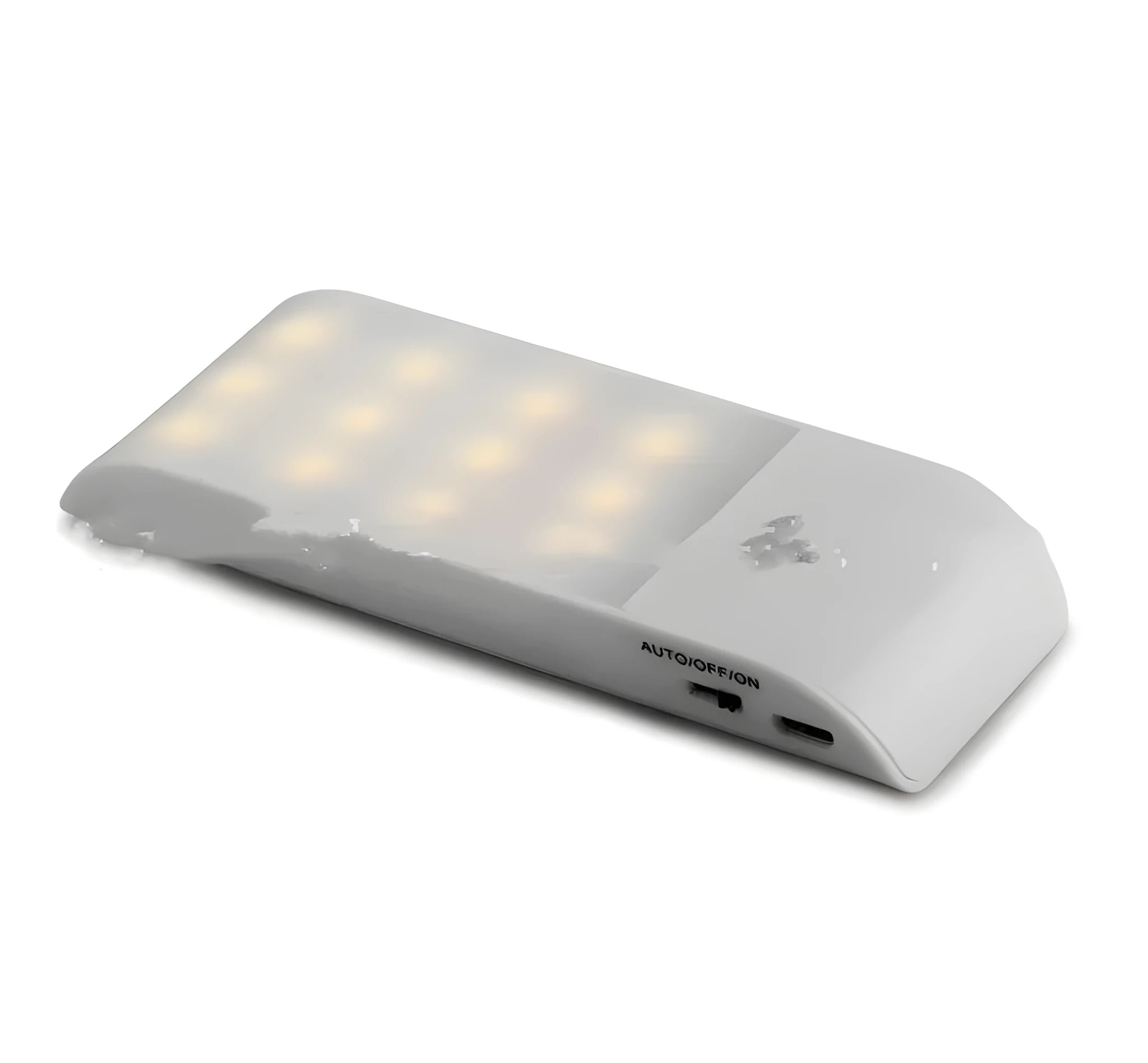 Rechargeable infrared sensor night light with 12 LEDs and PVC shade