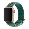 Braided nylon wave-pattern strap for Apple Watch in multiple colour options on a grey background.