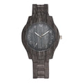 Retro couple quartz watch with wood grain dial on silicone strap in beige, brown, grey, red, or white