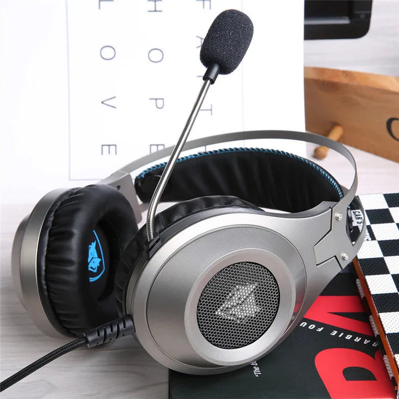 Black wired USB computer headset with microphone and over-ear design for desktop and notebook PC use