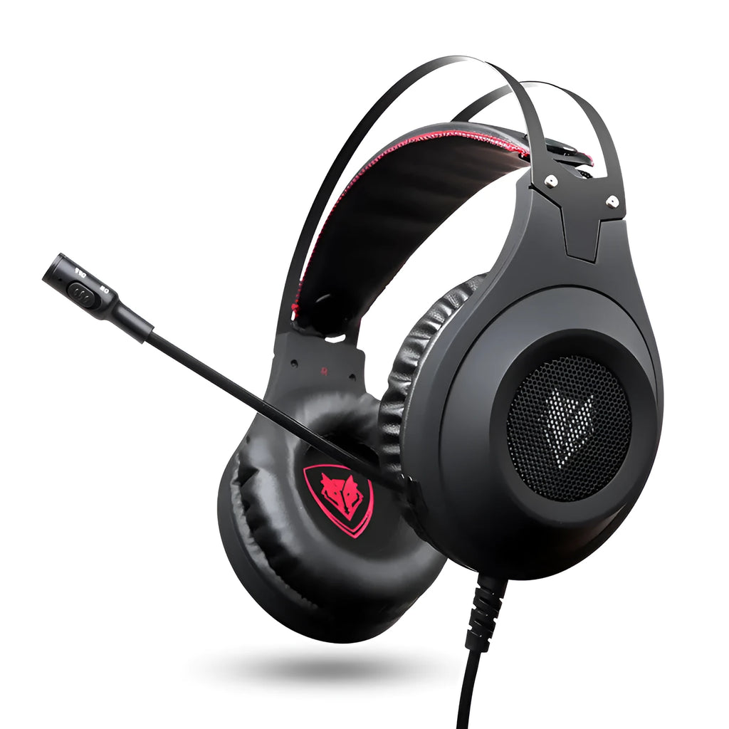 Black wired USB computer headset with microphone and over-ear design for desktop and notebook PC use