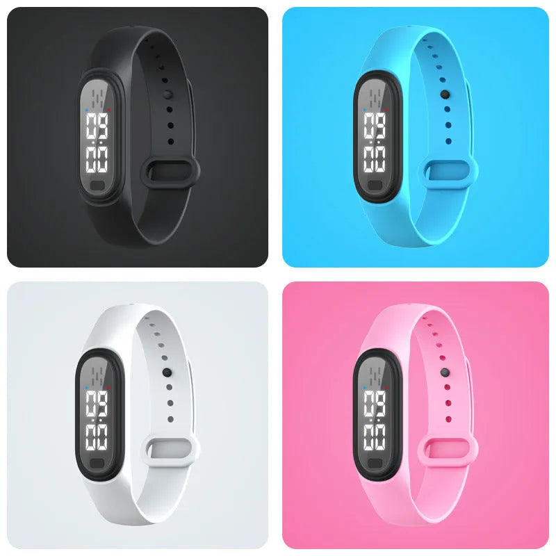 Ultrasonic electronic mosquito repellent bracelet in black, white, blue and pink colours