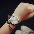 Electronic digital watch with blue LED light display in black or white casual style